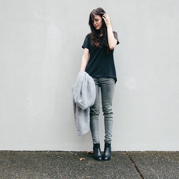 Madewell Lonnie Strap Black Stacked Heel Ankle Bootie - Picture 7 of 10